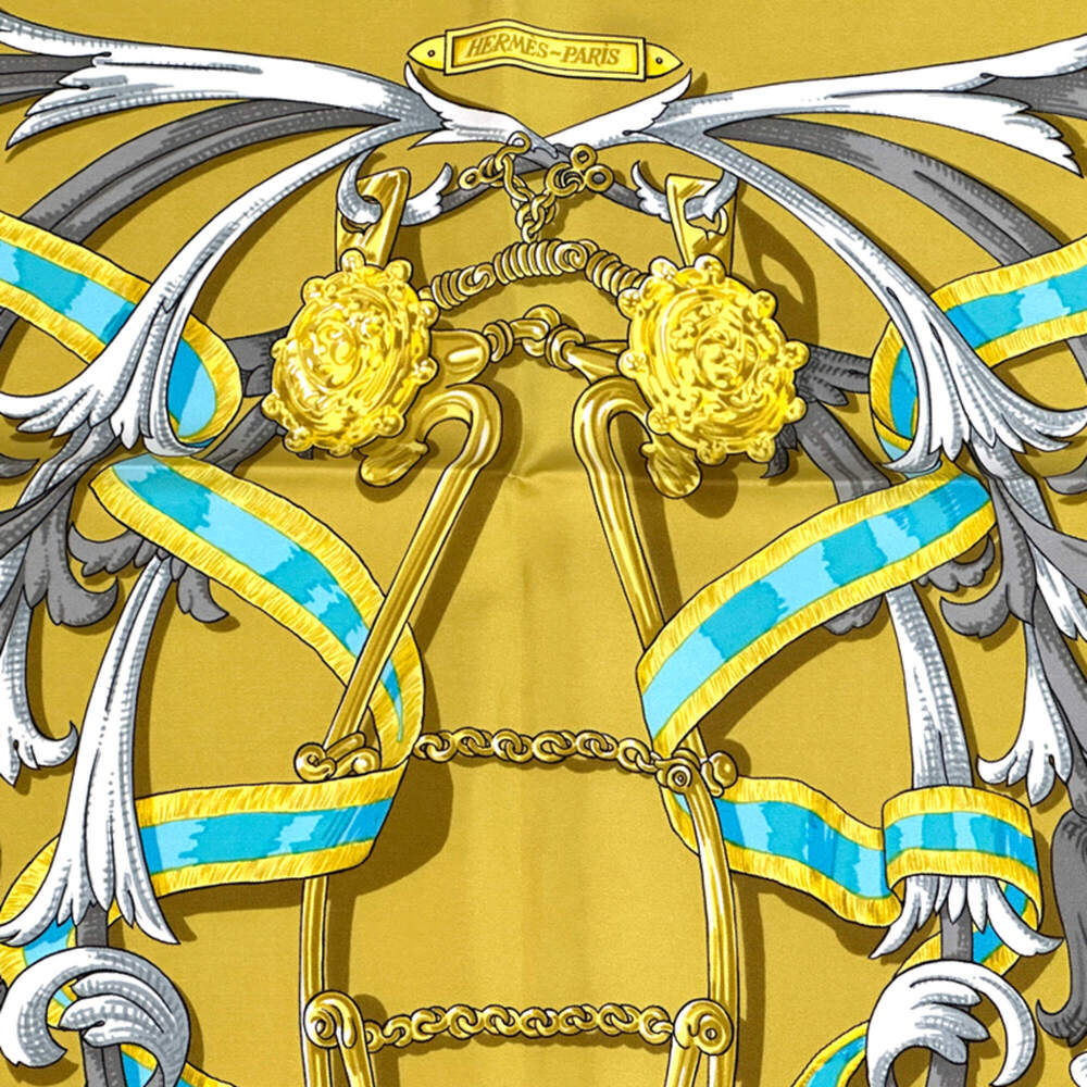 HERMES Yellow Silk Scarf - Picture 3 of 6